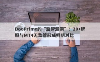 DooPrime的“监管漏洞”：20+牌照与MT4无监管形成鲜明对比