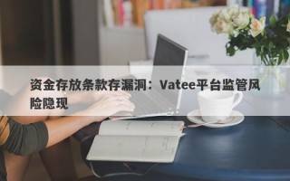 资金存放条款存漏洞：Vatee平台监管风险隐现