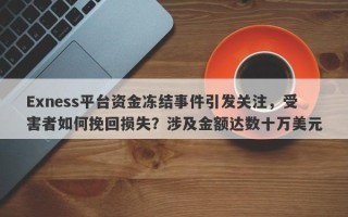 Exness平台资金冻结事件引发关注，受害者如何挽回损失？涉及金额达数十万美元