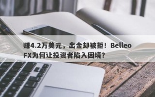 赚4.2万美元，出金却被拒！BelleoFX为何让投资者陷入困境？