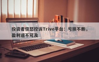 投资者愤怒控诉Trive平台：亏损不断，盈利遥不可及