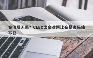 充值后无果？CEEX出金难题让交易者头痛不已