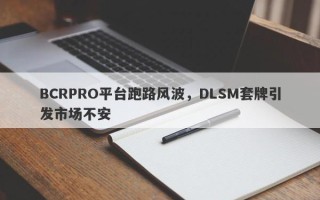 BCRPRO平台跑路风波，DLSM套牌引发市场不安