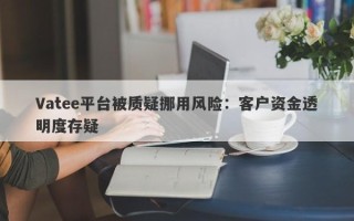 Vatee平台被质疑挪用风险：客户资金透明度存疑