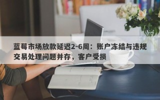 蓝莓市场放款延迟2-6周：账户冻结与违规交易处理问题并存，客户受损