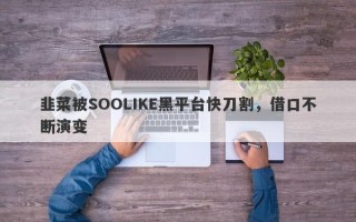 韭菜被SOOLIKE黑平台快刀割，借口不断演变