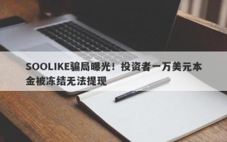 SOOLIKE骗局曝光！投资者一万美元本金被冻结无法提现