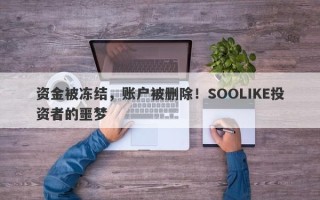 资金被冻结，账户被删除！SOOLIKE投资者的噩梦