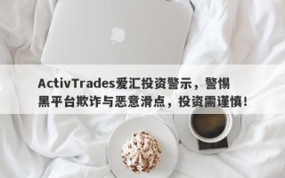 ActivTrades爱汇投资警示，警惕黑平台欺诈与恶意滑点，投资需谨慎！