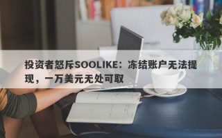 投资者怒斥SOOLIKE：冻结账户无法提现，一万美元无处可取