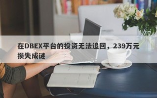 在DBEX平台的投资无法追回，239万元损失成谜