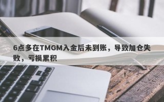 6点多在TMGM入金后未到账，导致加仓失败，亏损累积