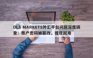 DLS MARKETS外汇平台问题深度调查：账户密码被篡改，提现困难