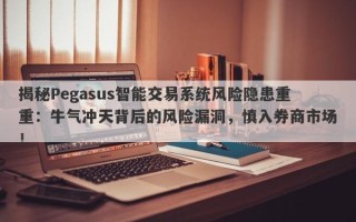 揭秘Pegasus智能交易系统风险隐患重重：牛气冲天背后的风险漏洞，慎入券商市场！