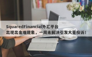 SquaredFinancial外汇平台出现出金难现象，一周未解决引发大量投诉！