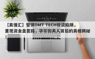 【真懂汇】警惕DMT TECH投资陷阱，重现资金盘套路，华尔街夫人背后的真相揭秘！