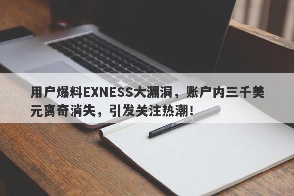 用户爆料EXNESS大漏洞，账户内三千美元离奇消失，引发关注热潮！-第1张图片-要懂汇