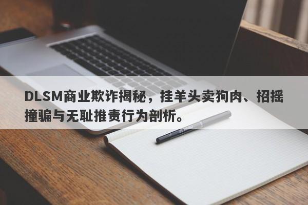 DLSM商业欺诈揭秘，挂羊头卖狗肉、招摇撞骗与无耻推责行为剖析。-第1张图片-要懂汇